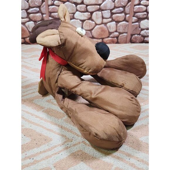 Vintage Hallmark Rodney The Reindeer Christmas Bean Bag Plush NYLON PUFFY 12" #A - Picture 3 of 8